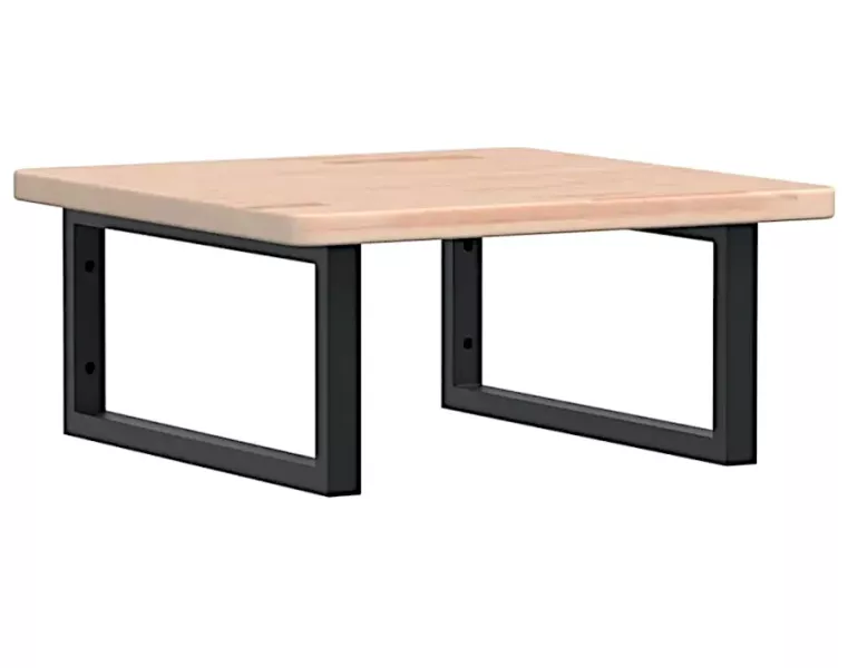 Naturalne drewno półka czarne uchwyty 50x50 - Zevro 692185
