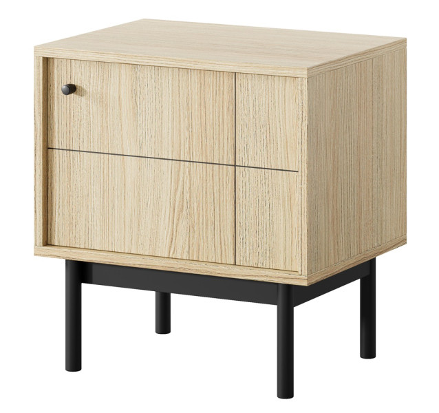 NATURE Stolik nocny do sypialni w stylu japandi - dąb linea 325495