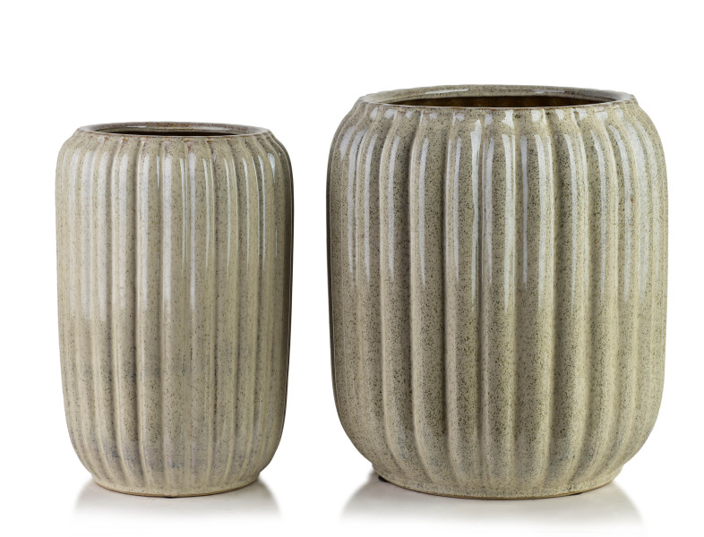NEVA BEIGE Komplet 2 osłonek ceramicznych 40x40x44/28x28x40,5cm BIG 917618