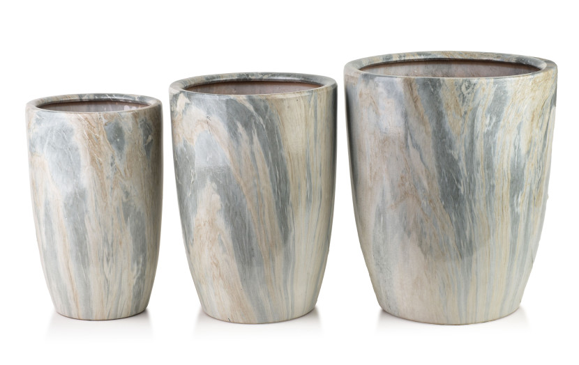 NEVA MARBLE Komplet 3 osłonek ceramicznych 37x45,5/30,5x42,5/24x40 cm 800997