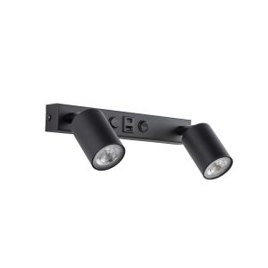 Nex Black Kinkiet 2Xgu10 / Usb nad łóżko 823441 Nex Black Kinkiet 2Xgu10 / Usb nad łóżko 823441