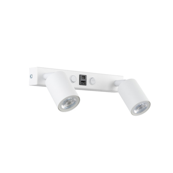 Nex White Kinkiet 2Xgu10 / Usb nad łóżko 823442
