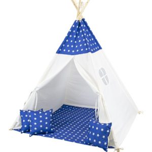 Niebieski namiot tipi dla dzieci + poduszki PREMIUM 79423 Niebieski namiot tipi dla dzieci + poduszki PREMIUM 79423