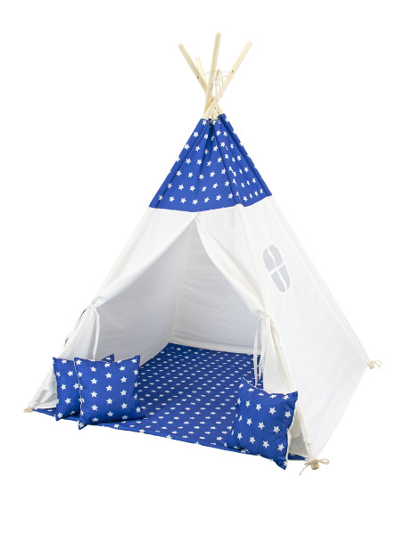 Niebieski namiot tipi dla dzieci + poduszki PREMIUM 79423