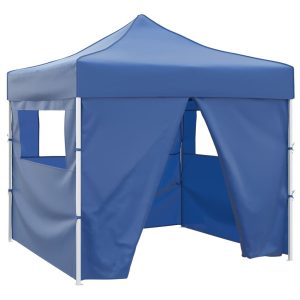 Niebieski, składany namiot, 3 x 3 m, z 4 ściankami 617396 Niebieski, składany namiot, 3 x 3 m, z 4 ściankami 617396
