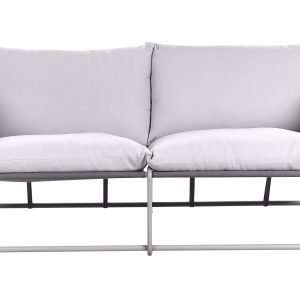 Niska sofa oversize metalowa z poduchami szara 793386 Niska sofa oversize metalowa z poduchami szara 793386