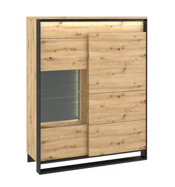 Niska witryna w stylu industrialnym dąb artisan - Vereon 692176