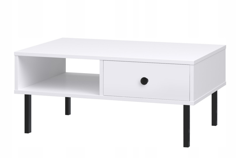 Niski stolik kawowy loft, ława Venus, kolor biały 277738
