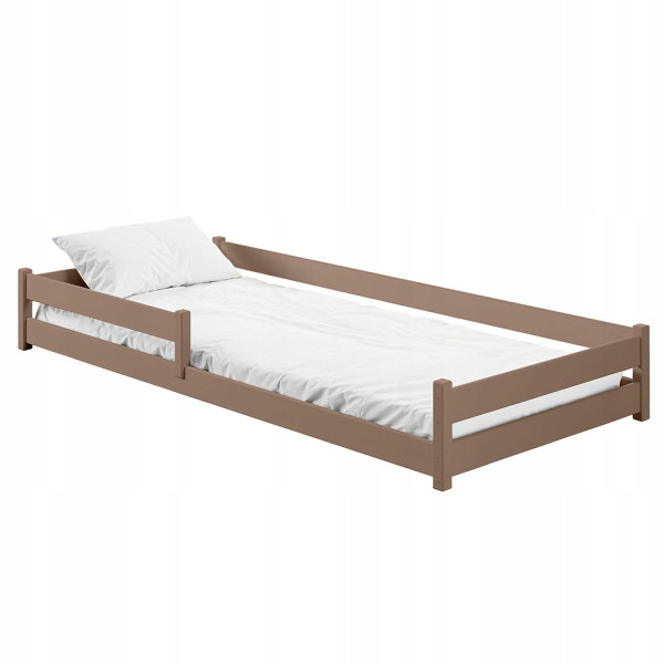 Niskie łóżko drewniane montessori ALIS 90x200 mleczna czekolada ze stelażem 941168