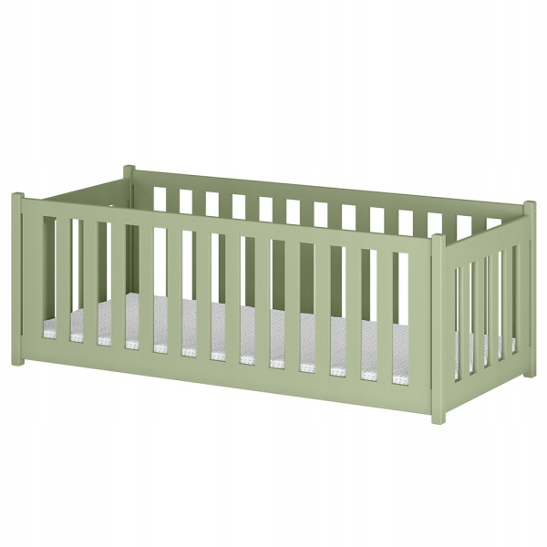 Niskie łóżko kojec z barierkami do pokoju dziecka CONCEPT 80x200 oliwka 864645
