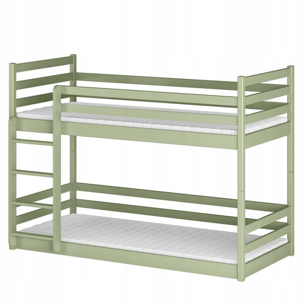 Niskie łóżko piętrowe z drabinką i stelażem flex MINI 80x180 oliwka 873545