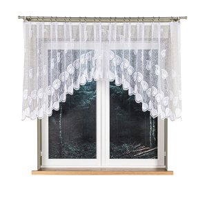 NORA – Firanka gotowa żakardowa z podcięciem na dole – 300×100 cm – biały 774873 NORA – Firanka gotowa żakardowa z podcięciem na dole – 300×100 cm – biały 774873