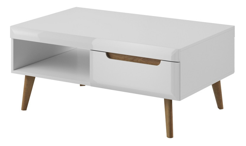 Nordan ława do salonu - biały + dąb riviera 325208