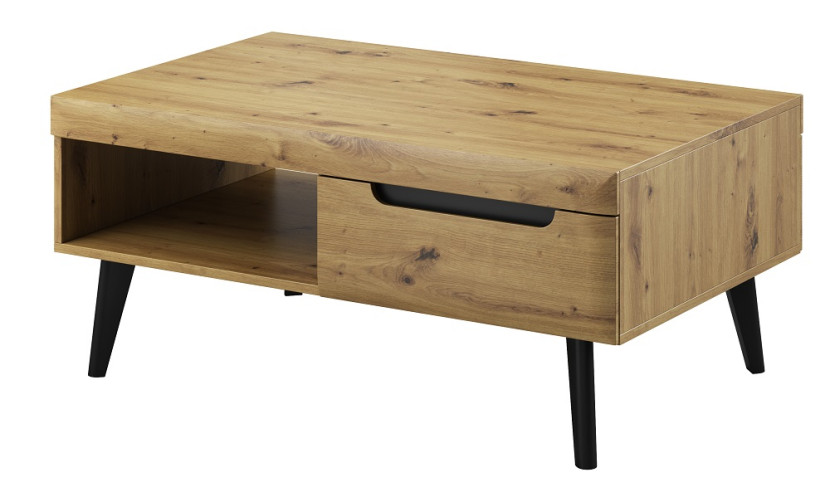 Nordan ława do salonu - dąb artisan + czarny 325207