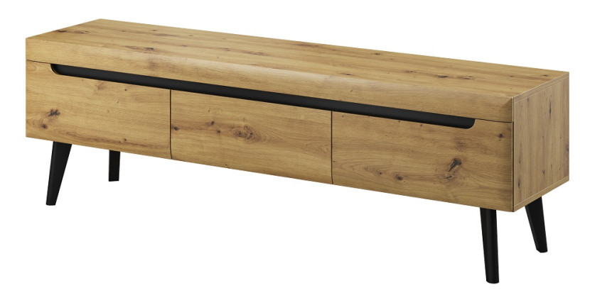 Nordan szafka rtv 160 pod telewizor - dąb artisan + czarny 319063