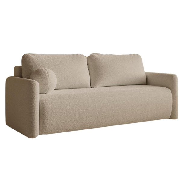 Nowoczesna beżowa sofa w tkaninie baranek LUNS 991469