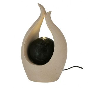 Nowoczesna fontanna dekoracyjna z kulą LED ciepłe światło 40 cm poliresin 1021688 Nowoczesna fontanna dekoracyjna z kulą LED ciepłe światło 40 cm poliresin 1021688