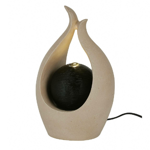 Nowoczesna fontanna dekoracyjna z kulą LED ciepłe światło 40 cm poliresin 1021688
