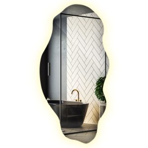 Nowoczesna forma lustra LED do łazienki z neutralnym światłem 40 × 80 cm 879851 Nowoczesna forma lustra LED do łazienki z neutralnym światłem 40 × 80 cm 879851