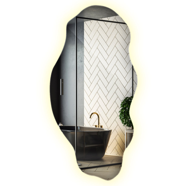 Nowoczesna forma lustra LED do łazienki z neutralnym światłem 40 × 80 cm 879851