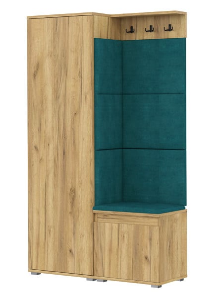 Nowoczesna garderoba dąb craft + zieleń - Veren 229511