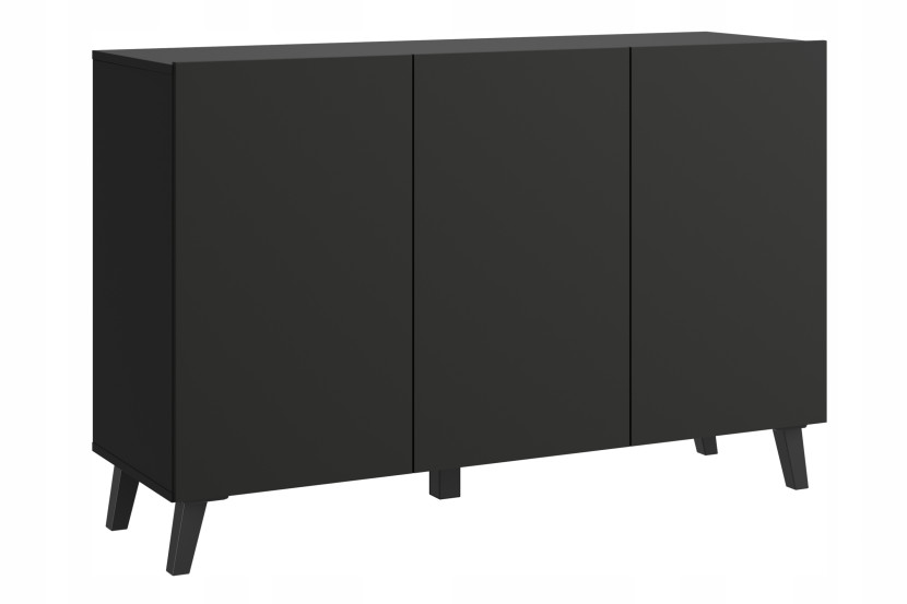 Nowoczesna komoda 120 cm do salonu na nóżkach czarny grafit minimalistyczna 903322