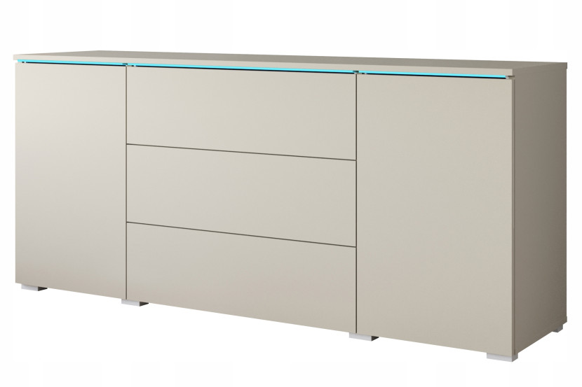 Nowoczesna komoda 150 cm do salonu 3 szuflady i 2 szafki kaszmir beż 804641