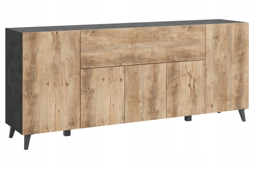 Nowoczesna komoda 180cm do salonu na nóżkach antracyt matera, kszatan 903321