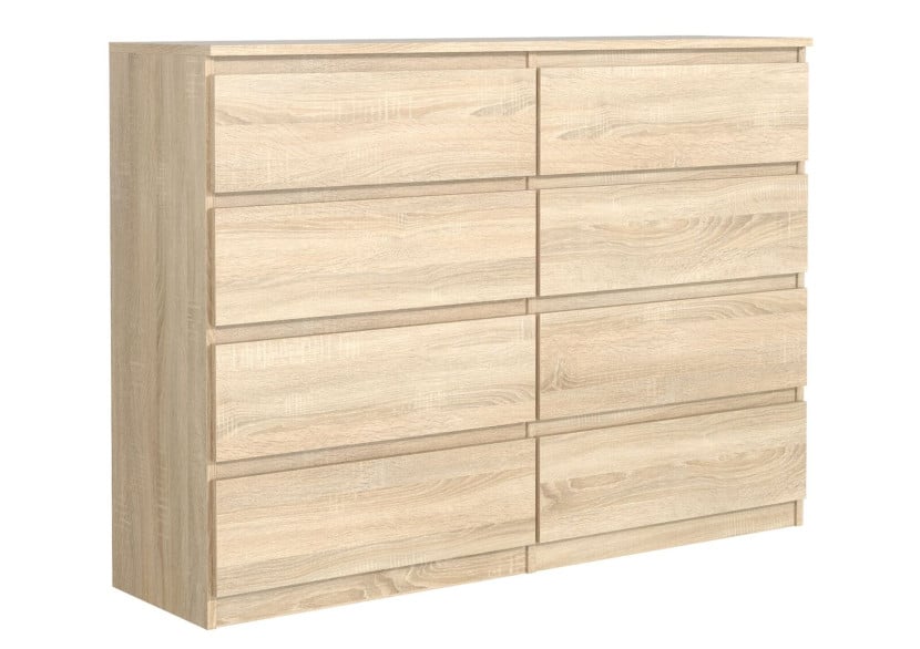Nowoczesna komoda 8 szuflad 120cm dąb sonoma 713696