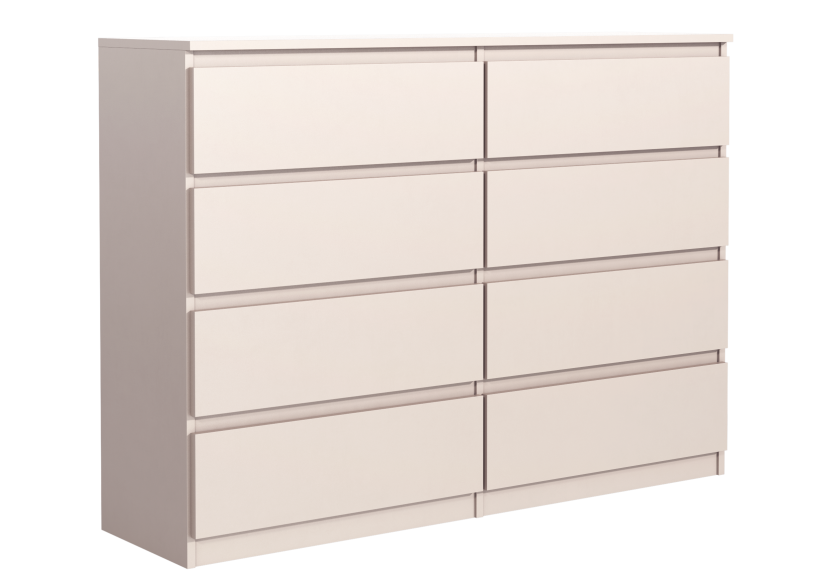 Nowoczesna komoda 8 szuflad 120cm kaszmir szafka do salonu sypialni 713743
