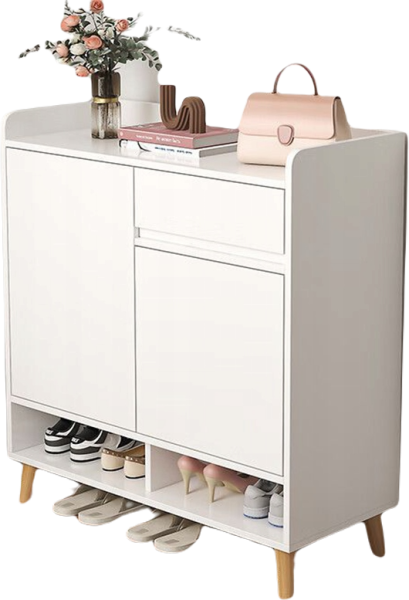 Nowoczesna komoda biała z miejscem na buty i szufladą 60 cm 341899