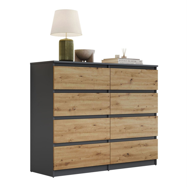 Nowoczesna komoda HANA M8 z szufladami, artisan/antracyt 841528