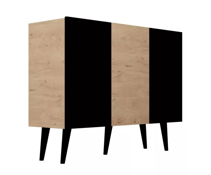 Nowoczesna komoda na nóżkach dąb artisan + czarny - Avvian 326903