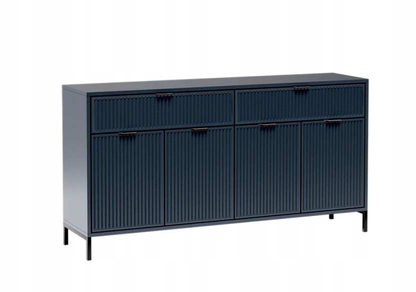 Nowoczesna komoda ryflowane fronty indigo ciemny niebieski STYLES 1064621
