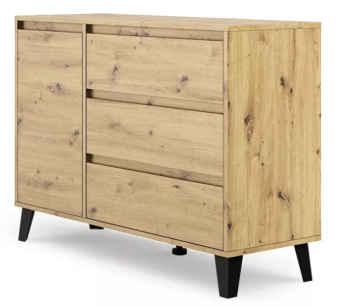 Nowoczesna komoda z szafką i szufladami dąb artisan - Xyero 643339
