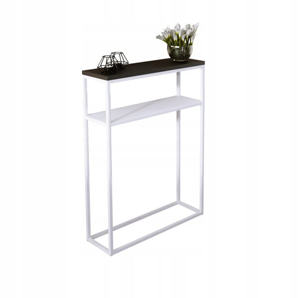 Nowoczesna Konsola Podwójna Przedpokój Loft 60x20x80 Biała+Blat MiniPearl 903585