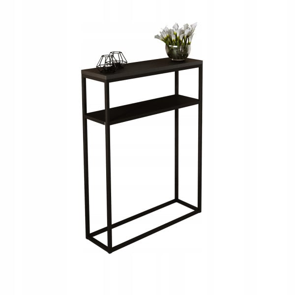 Nowoczesna Konsola Podwójna Przedpokój Loft 60x20x80 Czarna+Blat MiniPearl 903534