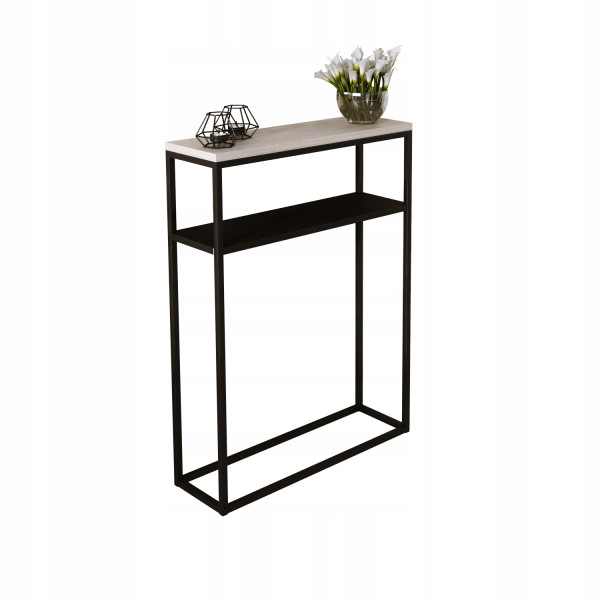 Nowoczesna Konsola Podwójna Przedpokój Loft 60x20x80 Czarna+Dąb Sonoma 903599