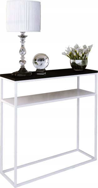 Nowoczesna Konsola Podwójna Przedpokój Loft 80x30x80 Biała+Blat MiniPearl 911760