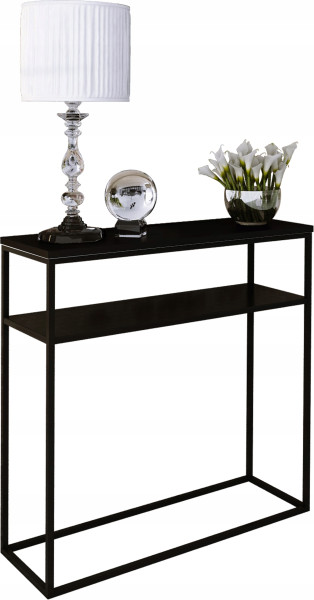 Nowoczesna Konsola Podwójna Przedpokój Loft 80x30x80 Czarna+Blat MiniPearl 911761