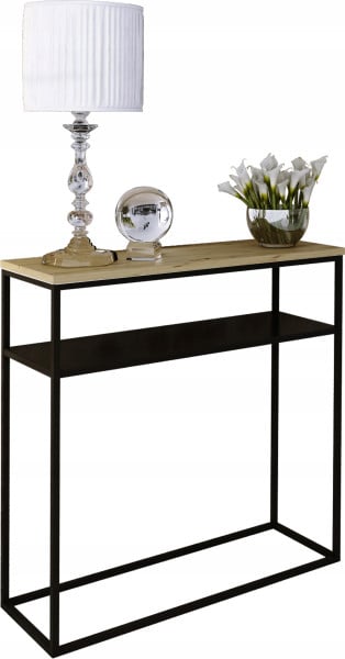 Nowoczesna Konsola Podwójna Przedpokój Loft 80x30x80 Czarna+Dąb Artisan 911767