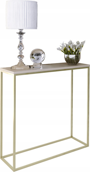Nowoczesna Konsola Przedpokój Glamour 80x30x80 Złota+Dąb Sonoma 903554