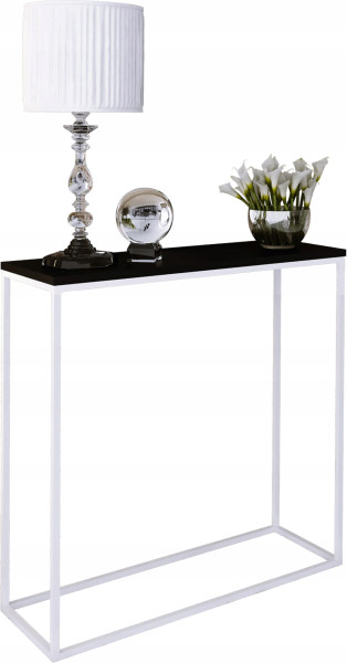 Nowoczesna Konsola Przedpokój Loft 80x30h80 Biała+Czarny MiniPearl 903567