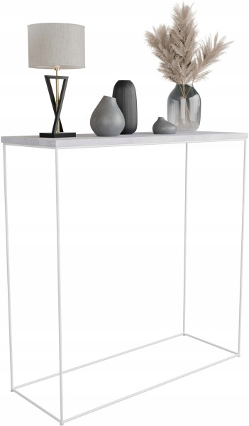 Nowoczesna Konsola Toaletka Przedpokój Loft 80x30x80 Biała+Beton Jasny 867427