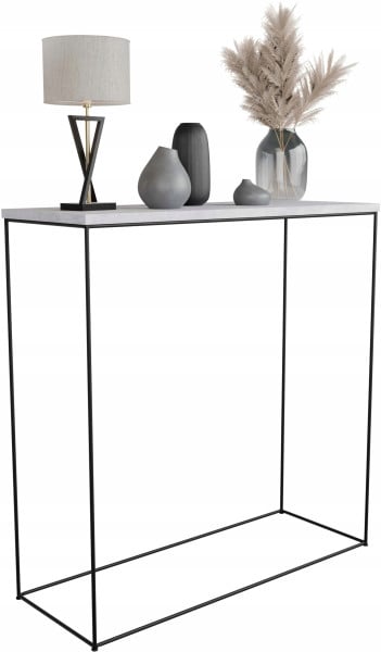 Nowoczesna Konsola Toaletka Przedpokój Loft 80x30x80 Czarna+Biały Mat 867415
