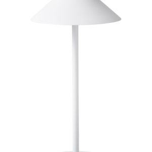 Nowoczesna lampa stołowa metalowa bezprzewodowa USB biała 385091
