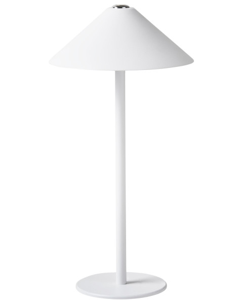 Nowoczesna lampa stołowa metalowa bezprzewodowa USB biała 385091