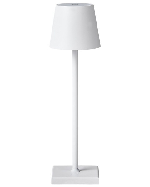 Nowoczesna lampa stołowa metalowa bezprzewodowa USB biała 385086