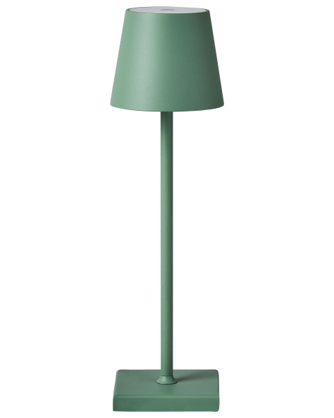 Nowoczesna lampa stołowa metalowa bezprzewodowa USB zielona 446736