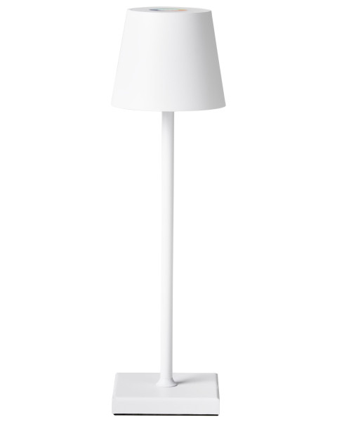 Nowoczesna lampa stołowa metalowa biała 437397